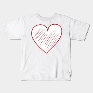 Red heart shaded. Love symbol. Valentine's Day. Kids T-Shirt